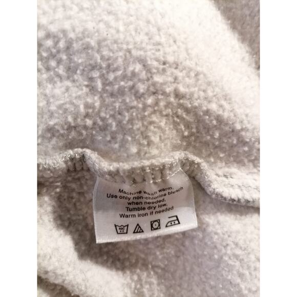 Reebok Large Male Grey Striped Quarter Zip Cotton Blend Pullover Sweatshirt - Picture 4 of 8